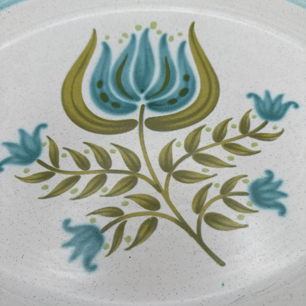 Franciscan Tulip Time Serving Platter Vintage‎ 60s Plate Earthenware Oval MCM